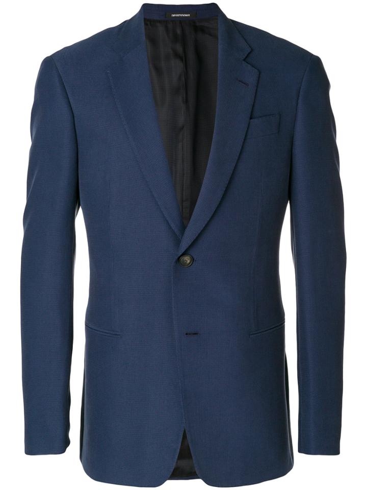 Emporio Armani Textured Two-button Jacket - Blue
