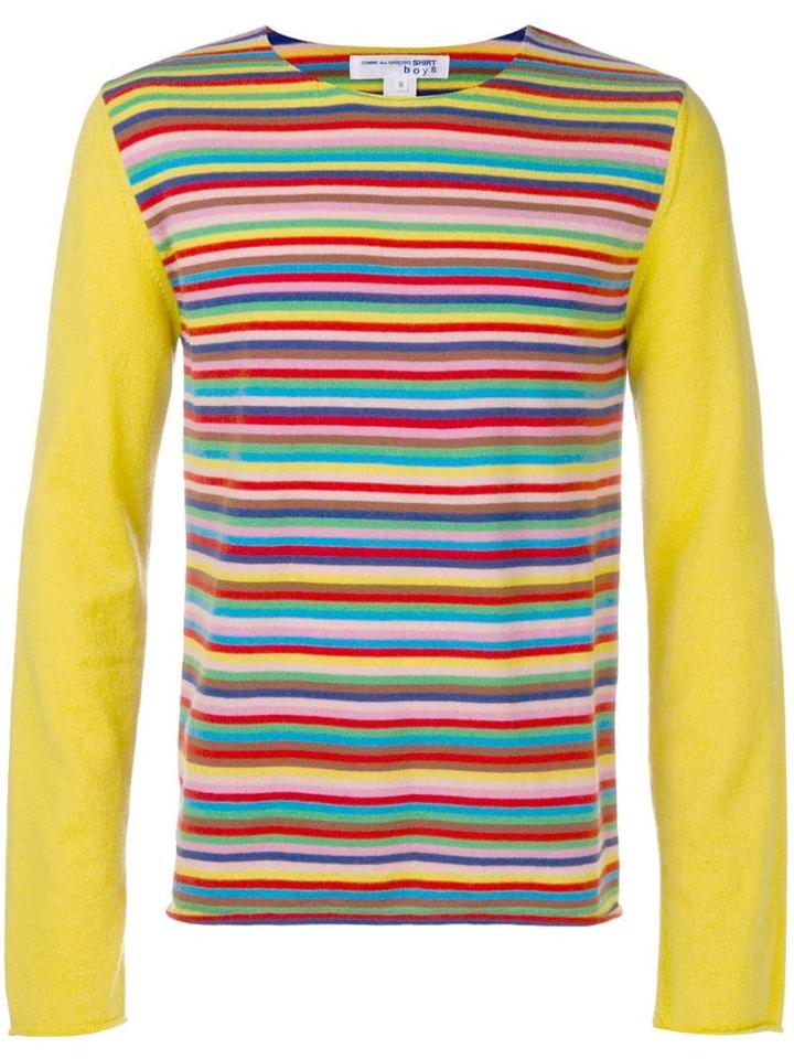 Comme Des Garçons Shirt Boys Striped Jumper - Yellow