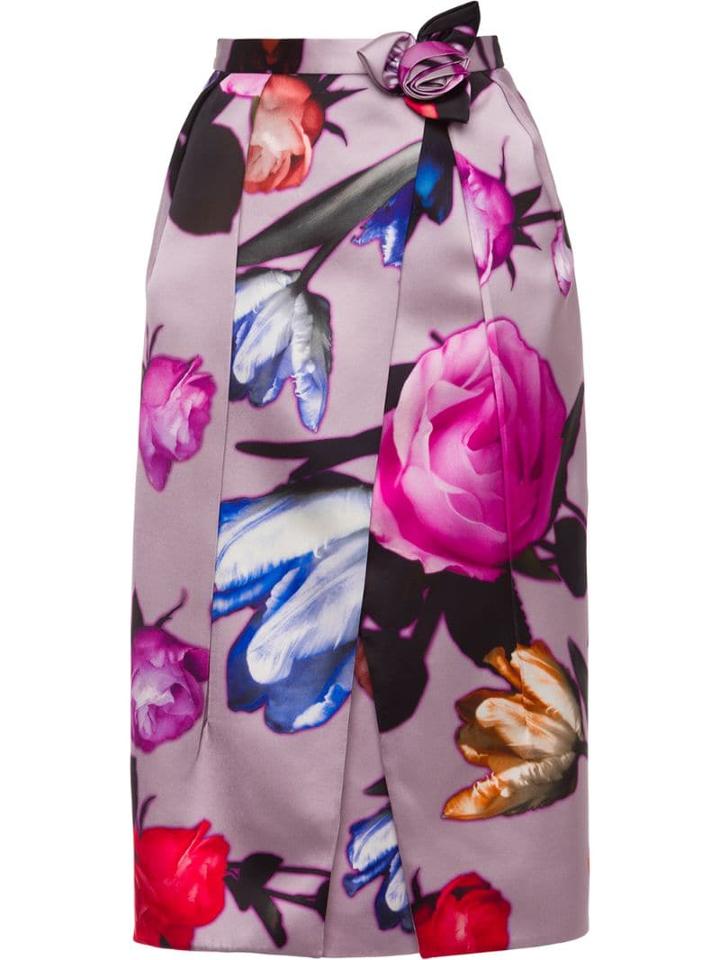 Prada Printed Floral Pencil Skirt - Pink