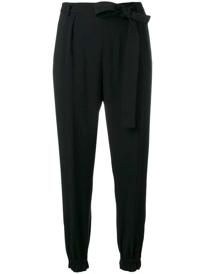 Msgm Elasticated Hem Trousers, Women's, Size: 40, Black, Polyester/acetate/viscose