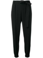 Msgm Elasticated Hem Trousers, Women's, Size: 40, Black, Polyester/acetate/viscose