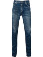 Christian Dada Stone Wash Skinny Jeans, Men's, Size: 50, Blue, Cotton/polyurethane