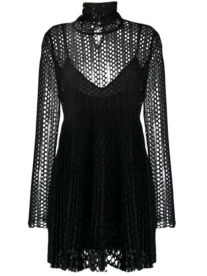 Philosophy Di Lorenzo Serafini Mesh Layered Mini Dress - Black