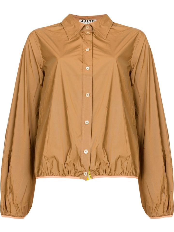 Aalto Gathered Hem Shirt - Brown