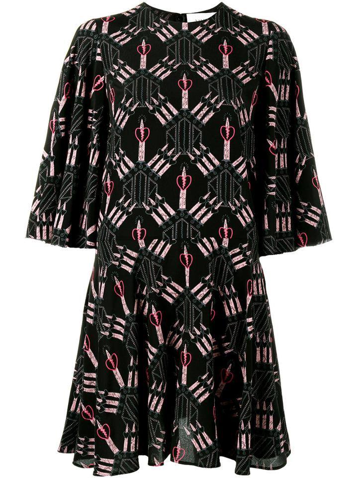 Valentino - Love Blade Print Dress - Women - Silk - 40, Women's, Black, Silk