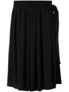 No21 Tied Detail Midi Skirt, Women's, Size: 40, Black, Acetate/silk