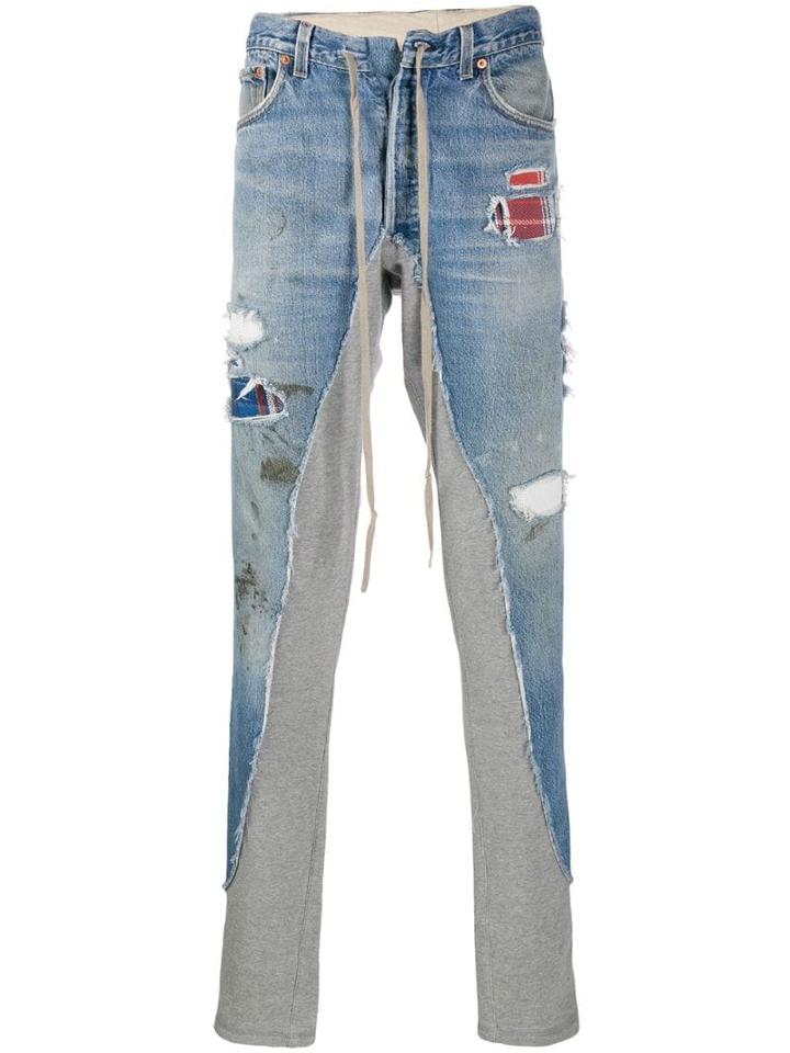 Greg Lauren Denim Sweater Long Trousers - Blue