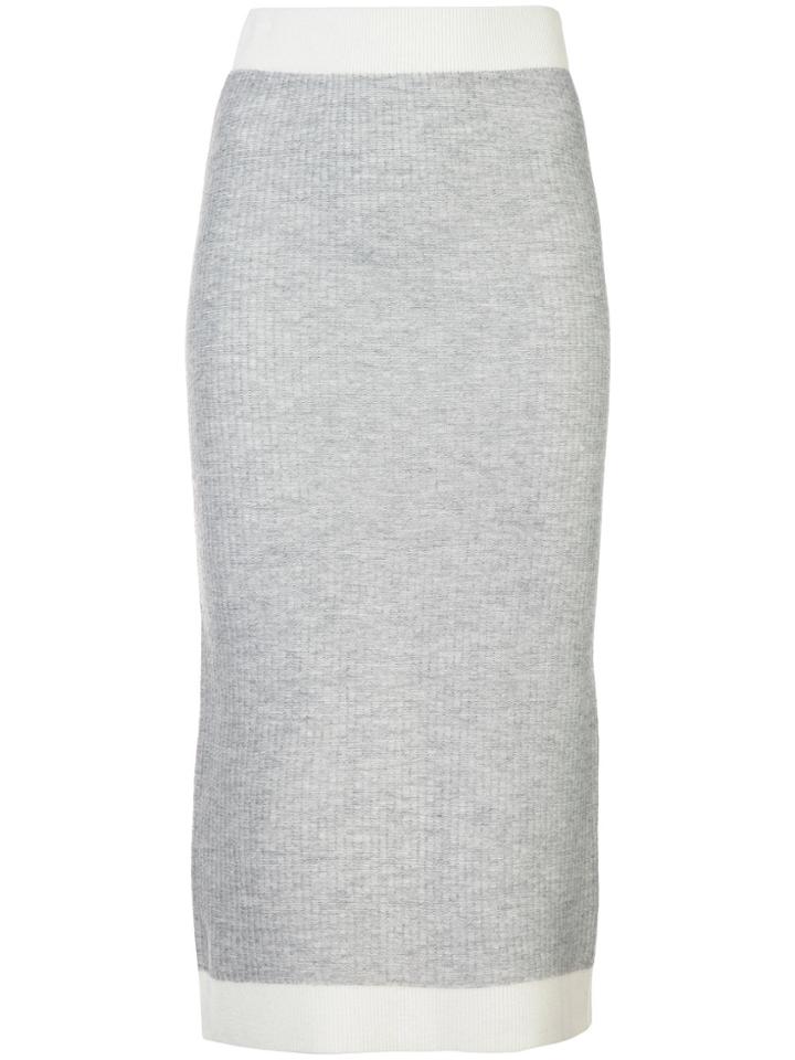Atm Anthony Thomas Melillo Fitted Ribbed Skirt - Grey