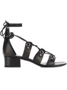 Saint Laurent Lace-up Sandals, Women's, Size: 35, Black, Leather