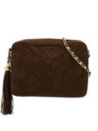 Chanel Pre-owned Bias Stitch Tassel Camera Bag - Brown