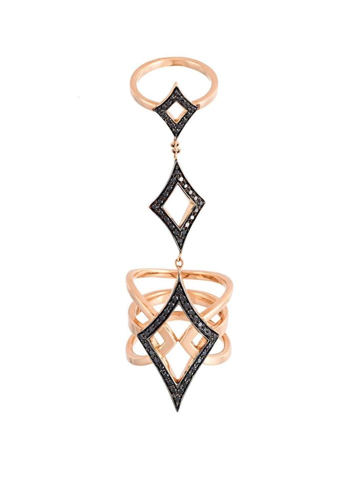 Anapsara 'oneness' Black Diamond Ring - Pink