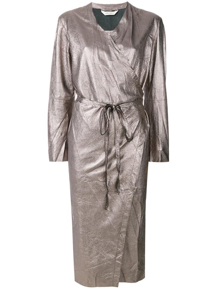 Giorgio Brato Robe-style Wrap Coat - Metallic