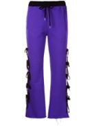Fleamadonna Lace-up Detail Track Pants, Women's, Size: Medium, Pink/purple, Cotton