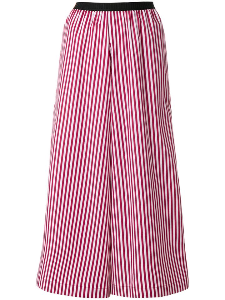Antonio Marras Striped Cropped Palazzo Trousers - White