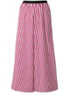 Antonio Marras Striped Cropped Palazzo Trousers - White