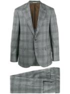 Brunello Cucinelli Check Print Suit - Grey