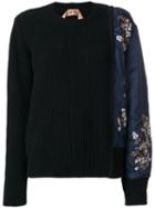 No21 - Brocade Sleeved Sweater - Women - Polyamide/viscose/virgin Wool - 40, Black, Polyamide/viscose/virgin Wool