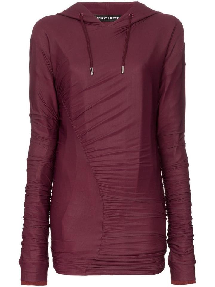 Y/project Ruched Detail Hoodie - Purple