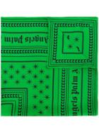 Palm Angels Geometric Print Scarf, Men's, Green, Silk