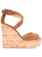 Giuseppe Zanotti Design Platform Wedge Sandals - Brown