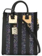 Sophie Hulme Mini Albion Glitter Tote, Women's, Black, Leather
