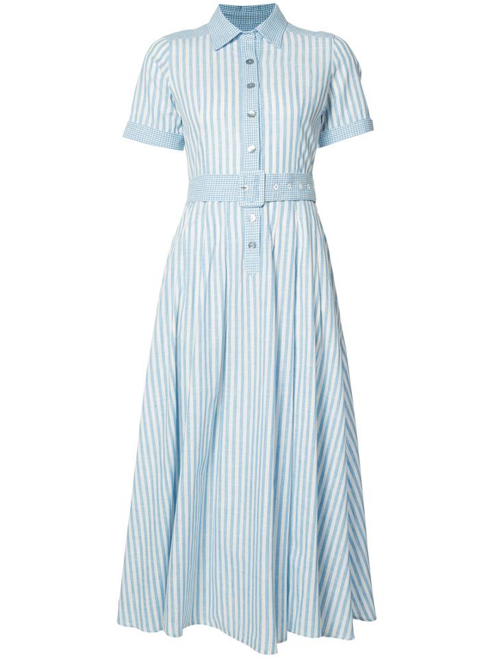 Gül Hürgel - Striped Shirt Dress - Women - Cotton/linen/flax - S, Blue, Cotton/linen/flax
