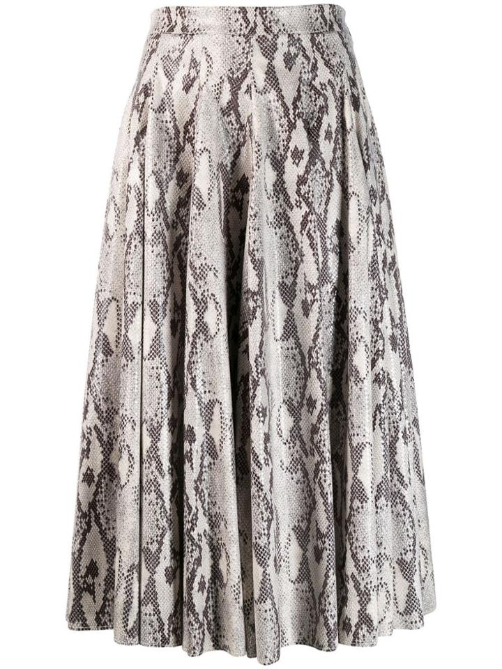 Msgm Snakeskin Print Skirt - Neutrals