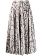 Msgm Snakeskin Print Skirt - Neutrals