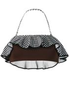Marysia Gingham Ruffled Bandeau Bikini Top - Brown