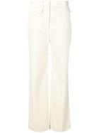 Victoria Victoria Beckham Corduroy High-waisted Trousers - White