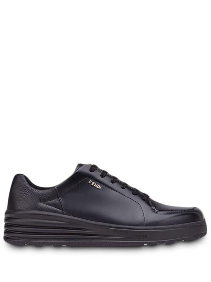 Fendi Monochrome Lace-up Sneakers - Black