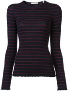 Vince Stripe Ribbed Knit Sweater - Blue