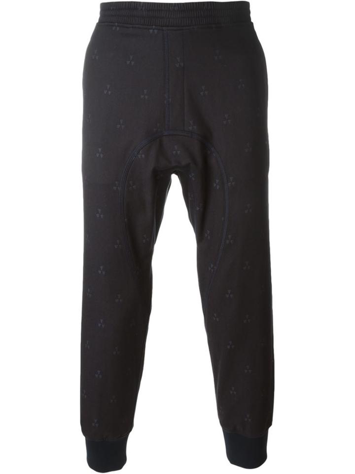 Neil Barrett Geometric Print Track Pants, Men's, Size: 50, Cotton/polyamide/spandex/elastane