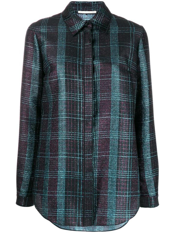 Marco De Vincenzo Metallic-effect Tartan Shirt - Black