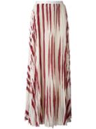 Tory Burch Zebra Print Pleated Skirt, Women's, Size: 8, Nude/neutrals, Polyester