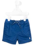Ralph Lauren Kids - Logo Embroidered Shorts - Kids - Cotton - 18 Mth, Blue