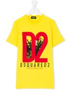 Dsquared2 Kids Parties Since 1964 Print T-shirt - Yellow & Orange
