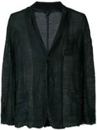Avant Toi Distressed Blazer Jacket - Black