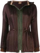Issey Miyake Pre-owned Pleated Drawstring Jacket - Brown