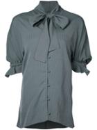 J.w.anderson Striped Blouse, Women's, Size: 8, Grey, Silk/viscose