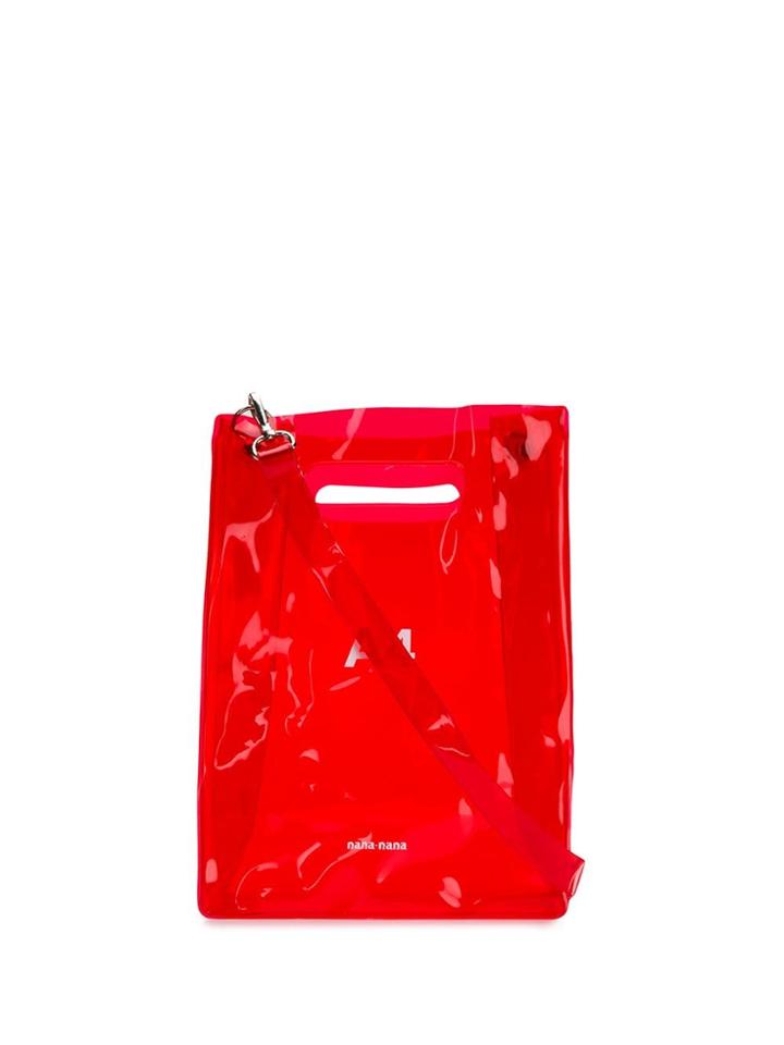 Nana-nana Transparent Shoulder Bag - Red