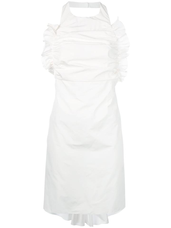 Anna K - Cross-back Halter Dress - Women - Cotton/polyester - Xs, White, Cotton/polyester