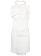 Anna K - Cross-back Halter Dress - Women - Cotton/polyester - Xs, White, Cotton/polyester