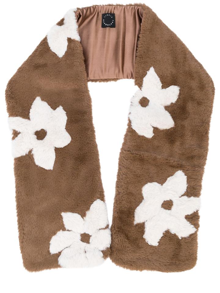Lizzie Fortunato Jewels Floral Print Faux Fur Scarf - Brown