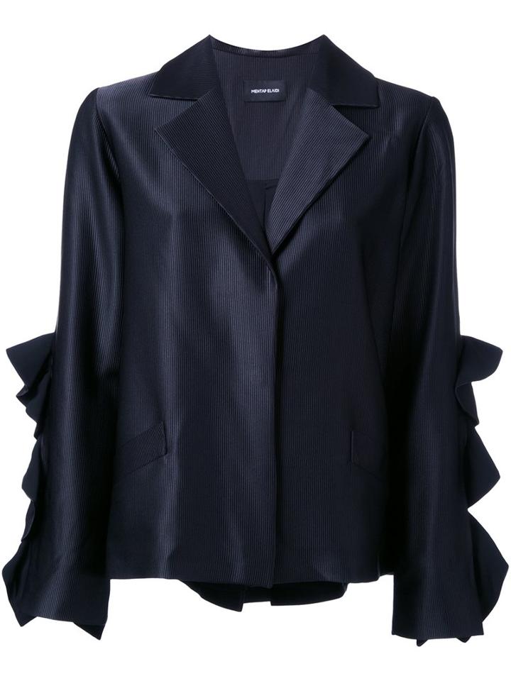 Elaidi Ruffle Sleeve Jacket, Women's, Size: 40, Black, Polyester/spandex/elastane