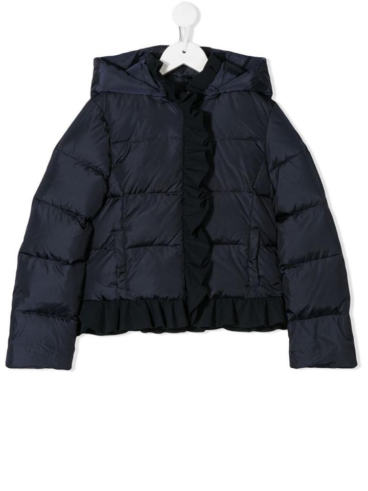 Il Gufo Scarf Collar Hooded Jacket - Blue