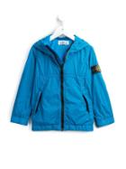 Stone Island Kids Hooded Rain Jacket, Boy's, Size: 10 Yrs, Blue