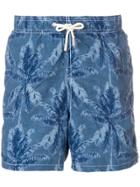 Mc2 Saint Barth Palm Tree Print Swim Shorts - Blue