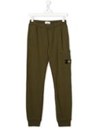 Stone Island Junior Teen Logo Patch Jogging Bottoms - Green