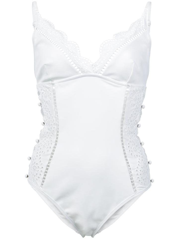Zimmermann Cut-out Detail Swimsuit - White
